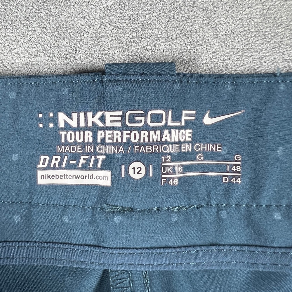 Nike Golf Tour Performance Dri-FIT Pants Womens 12 Blue Tonal Dot Zipper Pockets - Picture 5 of 12